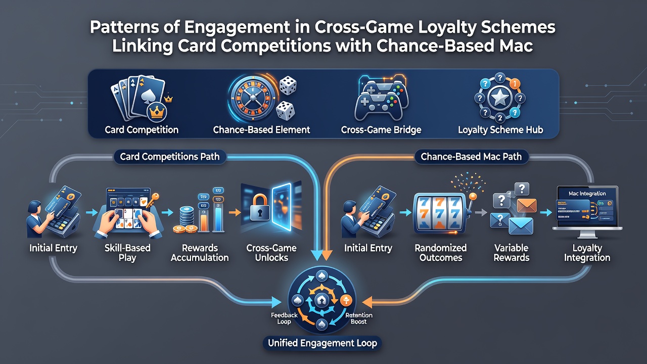 Diagram depicting user flow between poker tournaments and slot machines using smartphone loyalty interfaces