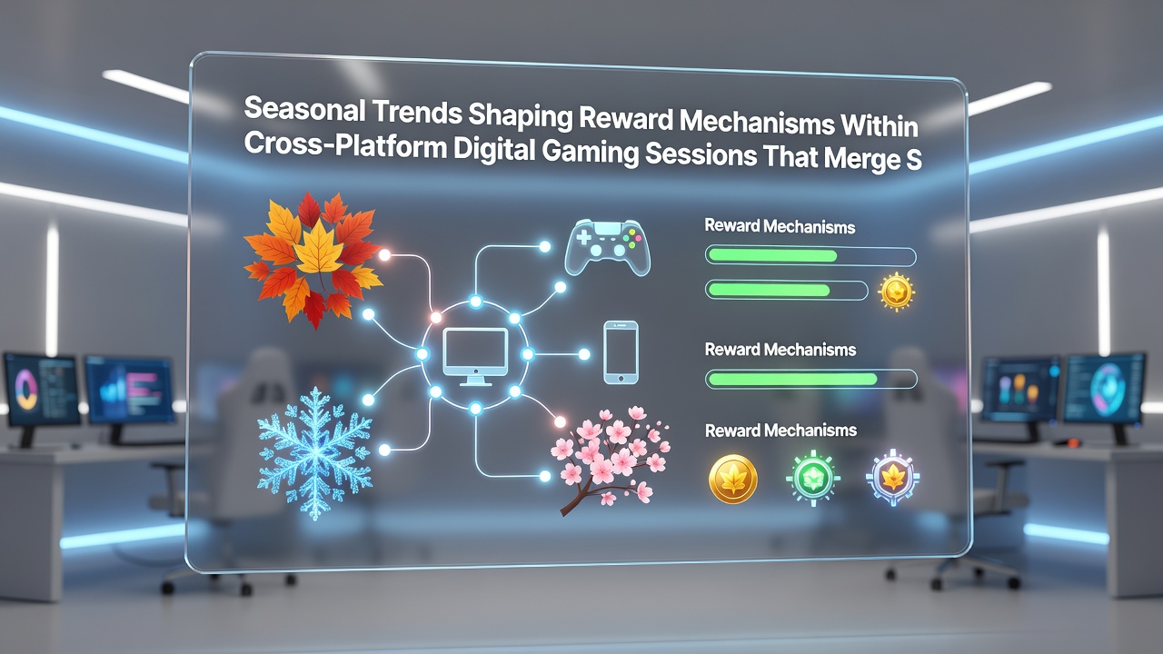 Data visualization of reward mechanism trends across seasons in hybrid card and slot gaming