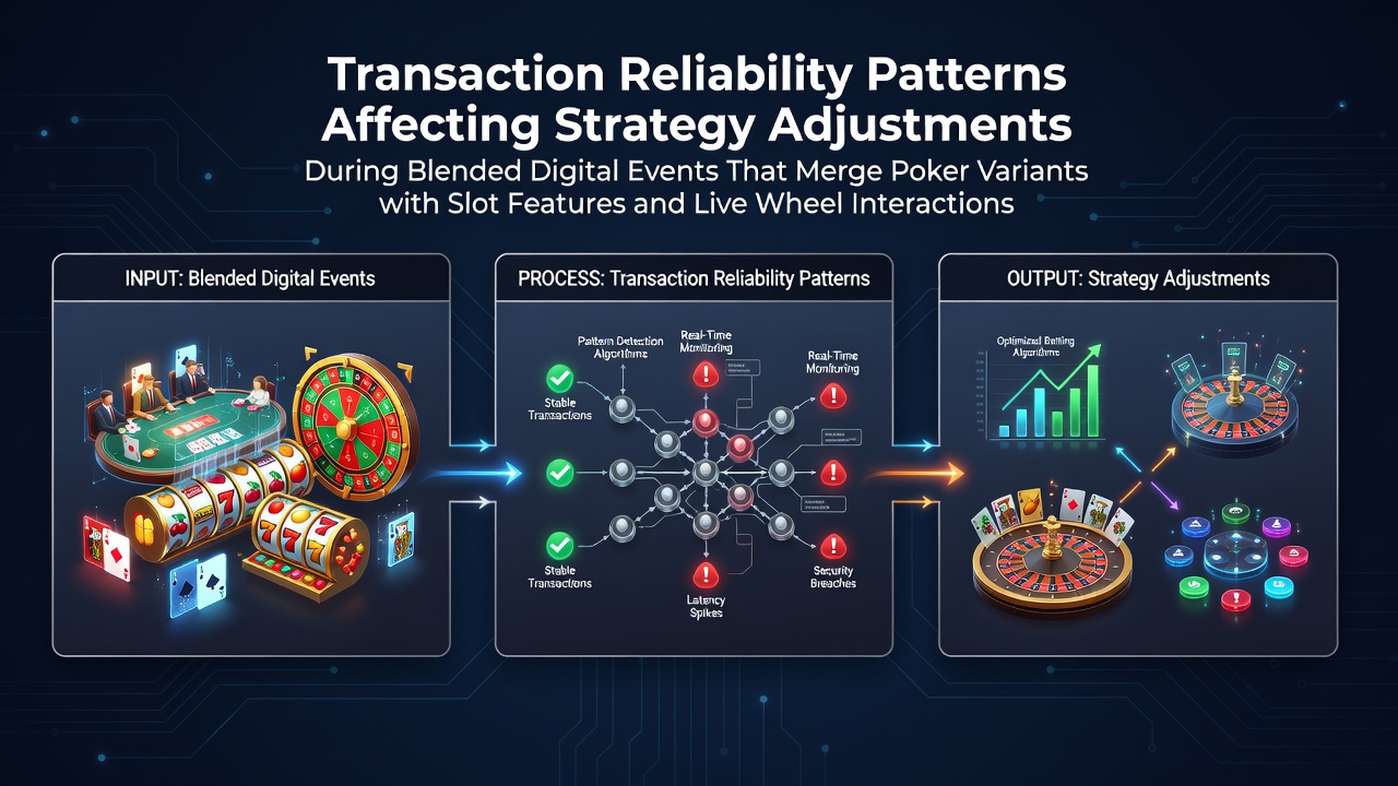 Digital interface showing poker, slots, and live wheel elements integrated in a single gaming session with transaction indicators