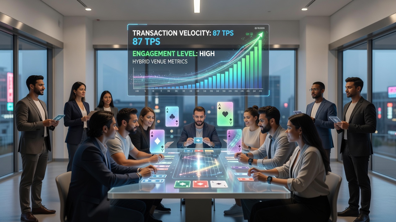 Dashboard view of engagement levels tied to transaction processing speeds in blended card, slot, and live dealer environments